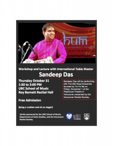 Workshop and Lecture with International Tabla Master Sandeep Das